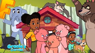 The Three Little Pigs  More Fun Nursery Rhymes and Kids Song  Gracie’s Corner Compilation [upl. by Orv]