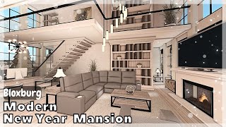 BLOXBURG Modern New Year Winter Mansion interior  full tour Roblox House Build [upl. by Leemaj]