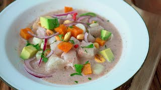 CEVICHE DE CORVINA  Con leche de tigre y aguacate [upl. by Ateiluj300]