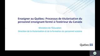 Processus de titularisation du personnel enseignant formé à lextérieur du Canada [upl. by Annodahs]