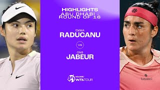 Emma Raducanu vs Ons Jabeur  2024 Abu Dhabi Round of 16  WTA Match Highlights [upl. by Vasta]