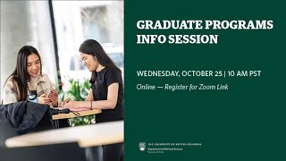 2023 UBC Political Science Graduate Programs Info Session [upl. by Arodoeht]