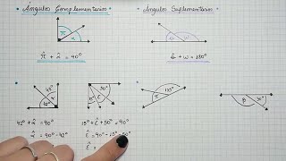 ÁNGULOS COMPLEMENTARIOS Y SUPLEMENTARIOS  Ejemplos [upl. by Eronel]