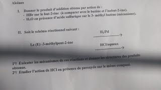 smc4 exercice complet sur les alcènes les hydrocarbures [upl. by Wolff291]