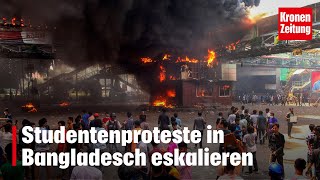 Tote und Staatsgewalt Studentenproteste in Bangladesch eskalieren  kronetv NEWS [upl. by Normie482]