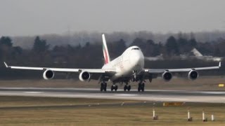 Very early Boeing 747 Takeoff  Emirates Sky Cargo B747400 ferry flight to Frankfurt HD [upl. by Dermott]