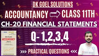 FINANCIAL STATEMENTS CLASS 11  DK GOEL  CH 20  Q1234  PRACTICAL QUES  TRADING ACCOUNT [upl. by Elohcin]