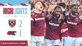 West Ham 21 AZ Alkmaar  First Leg Advantage Secured  Europa Conference League Highlights [upl. by Landsman]