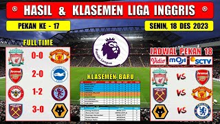 Hasil Liga Inggris Tadi Malam  LIVERPOOL vs MAN UNITED  ARSENAL vs BRIGHTON  EPL 2023 Pekan ke 17 [upl. by Bekki]