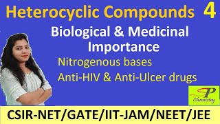 Biological Importance of Heterocyclic Compounds  Nitrogenous bases Medical Applications  NET BSc [upl. by Marela385]