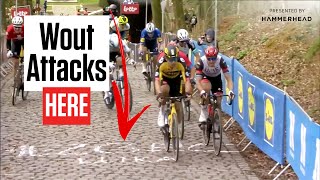 Wout Van Aert Attacks HERE The Kemmelberg in GentWevelgem [upl. by Nadbus]