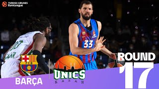 Barca takes overtime thrilling win  Round 17 Highlights  Turkish Airlines EuroLeague [upl. by Llenehs]