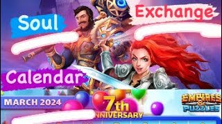 Empires amp Puzzles March 2024 Calendar … Is Soul Exchange Coming⁉️ [upl. by Melba]