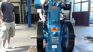 Huge Listeroid Slow Speed Diesel Engine second start [upl. by Jaquith]