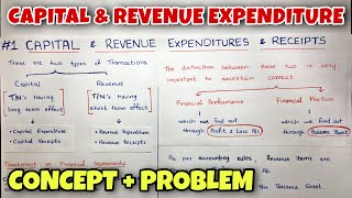 1 Capital amp Revenue Expenditure  Concept amp Problem  By Saheb Academy  Class 11  CA Foundation [upl. by Nimar]