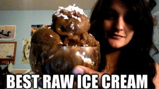 Raw Vegan Chocolate Fudge Ice Cream Recipe Low Fat [upl. by Ahsilrae310]