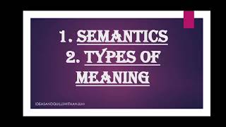 Semantics  7 Types of Meaning with examples  Geoffrey Leech [upl. by Mcgean]