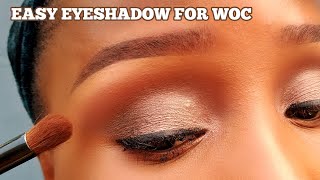 DETAILED EVERYDAY NATURAL EYESHADOW TUTORIAL FOR DARK SKIN  BEGINNERS FRIENDLY [upl. by Ilram]