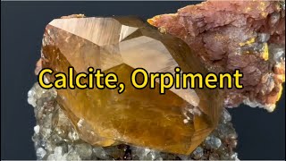 Chinese mineral specimen Calcite Orpiment from Shimeng HuNan China [upl. by Trelu]