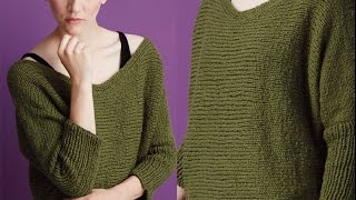 11 Dolman Pullover Vogue Knitting Fall 2014 [upl. by Jareen]