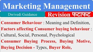 Consumer Behaviour Consumer Buying Process Buying role Buying Decision Marketing Management [upl. by Arhna]