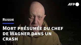 Mort présumée du patron de Wagner dans un crash davion en Russie  AFP [upl. by Porush586]