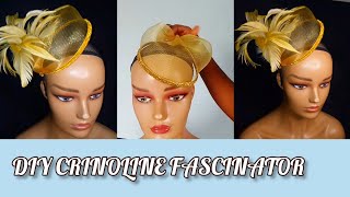 How to create this Elegant Crinoline Fascinator design  DIY  Feather Fascinator [upl. by Base222]