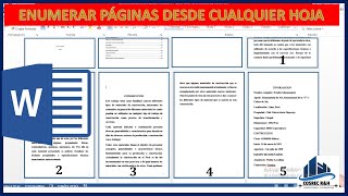 Como Enumerar Páginas en Word desde Cualquier Página 🧩 [upl. by Jessa]