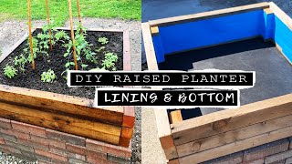 DIY RAISED PLANTER BOX  How To Add Waterproofing Liner And Bottom [upl. by Neliak]