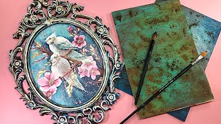 Aprende como se hace efecto oxido y una pieza decoupage de lujo para tu casa [upl. by Kinsley]