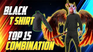 BLACK TURTLENECK Tshirt PRO DRESS COMBINATION IN FREE FIRE  BLACK TSHIRT FREE FIRE [upl. by Nichy523]