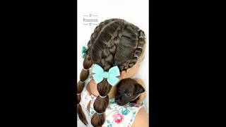 💕🐰How To Cute Pigtail Hairstyle with Bubble Braids Short Video🐰💕timelapse spedup [upl. by Yhtrod]