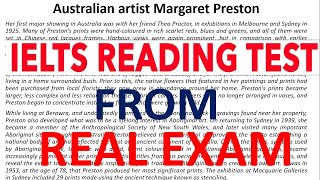 IELTS READING PASSAGE AUSTRALIAN ARTIST MARGARET PRESTON  REAL EXAM READING TEST 2024 WITH ANSWERS [upl. by Akiwak]