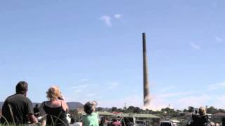 Port Kembla Stack 198m demolition High Quality chimney explosion [upl. by Charis]