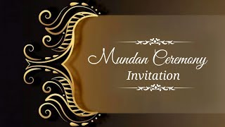 Mundan Ceremony Invitation Kaise Bnaye  Mundan Invitation Video  Mundan ceremony Background video [upl. by Bazil]