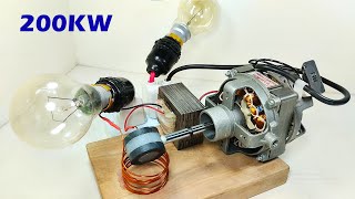 Free Energy Electricity 220V Magnetic Generator 200KW Using Copper Wire And Transformer [upl. by Ecal77]