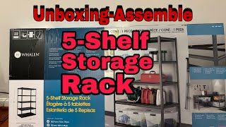 Unboxing Assemble a Whalen 5Shelf Storage Rack From Costco [upl. by Asaph768]