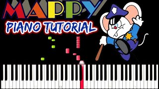 Mappy Theme  Piano Tutorial [upl. by Arrotal]