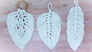 How To Make Macrame Feathers 3 Ways  Macrame Leaf Tutorial [upl. by Darb509]