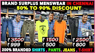 100 ORIGINAL BRANDED SURPLUS DRESS AT LOW COST🔥90 DISCOUNT💥SURPLUS💥DESI DUDE MENSWEAR 😱RM VLOGS [upl. by Byler]