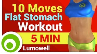 Exercises For Flat Stomach  Best 10 Moves [upl. by Eornom630]