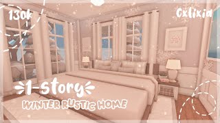 Bloxburg  1 Story Winter Rustic Home  House Build  130k [upl. by Semele]