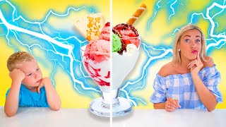 Twin Telepathy Challenge ICE CREAM w Gaby and Alex Show [upl. by Ja]