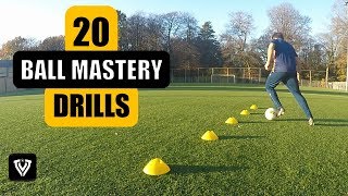 20 BALL MASTERY EXERCISES  FOOTBALL SOCCER TRAINING  U7  U8  U9  U10  U11  U12  U13  U14 [upl. by Johnna603]