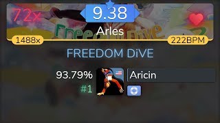 938⭐ Aricin  xi  FREEDOM DiVE Arles NF 9379 1 💖 72❌  osu [upl. by Eiramit]