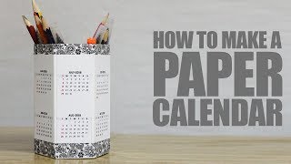 How to make a paper Calendar  Pencil Holder [upl. by Korwun]