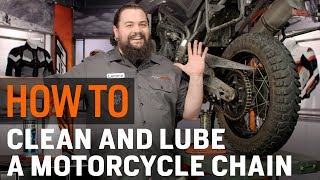 How To Clean amp Lube Your Motorcycle Chain at RevZillacom [upl. by Plantagenet]