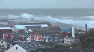 Orkan auf Helgoland  28 Oktober 2013  191 kmh  hurricane  ouragan [upl. by Aieka]