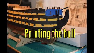 HMS Victory  part 28 Painting The Hull [upl. by Deeas]