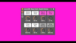 Ableton Wavetable  Juno 106  Synth Patches  By Heath Holme [upl. by Neellek]